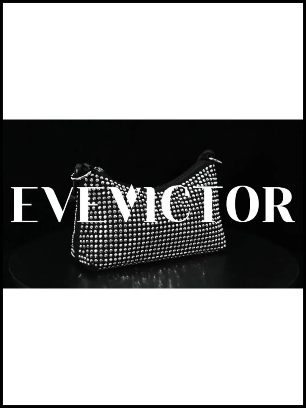 Sparkly Rhinestone Hobo Clutch Purse with Crossbody Chain